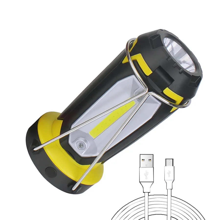 Многофункциональный перезаряжаемый COB рабочий светильник светодиодный светильник-вспышка 6 режимов деформируемый светильник ing с usb-кабелем кемпинговый фонарь - Мощность в ваттах: Yellow