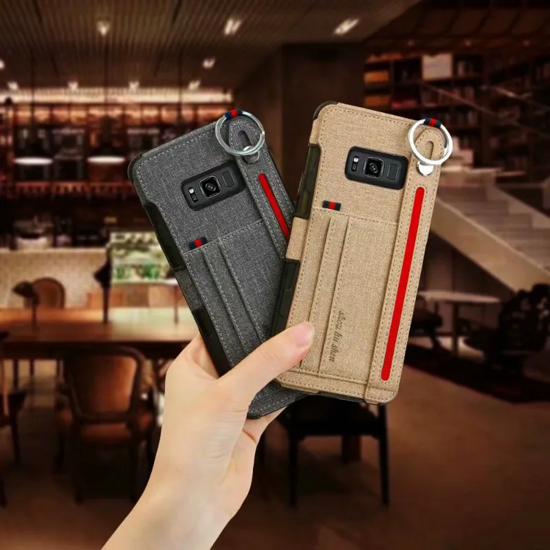 

ProElite for Samsung Galaxy S8 Plus Card Holder Wallet Stand Key Ring Back Cover for Samsung S8 Fashion Full Body TPU Phone Case