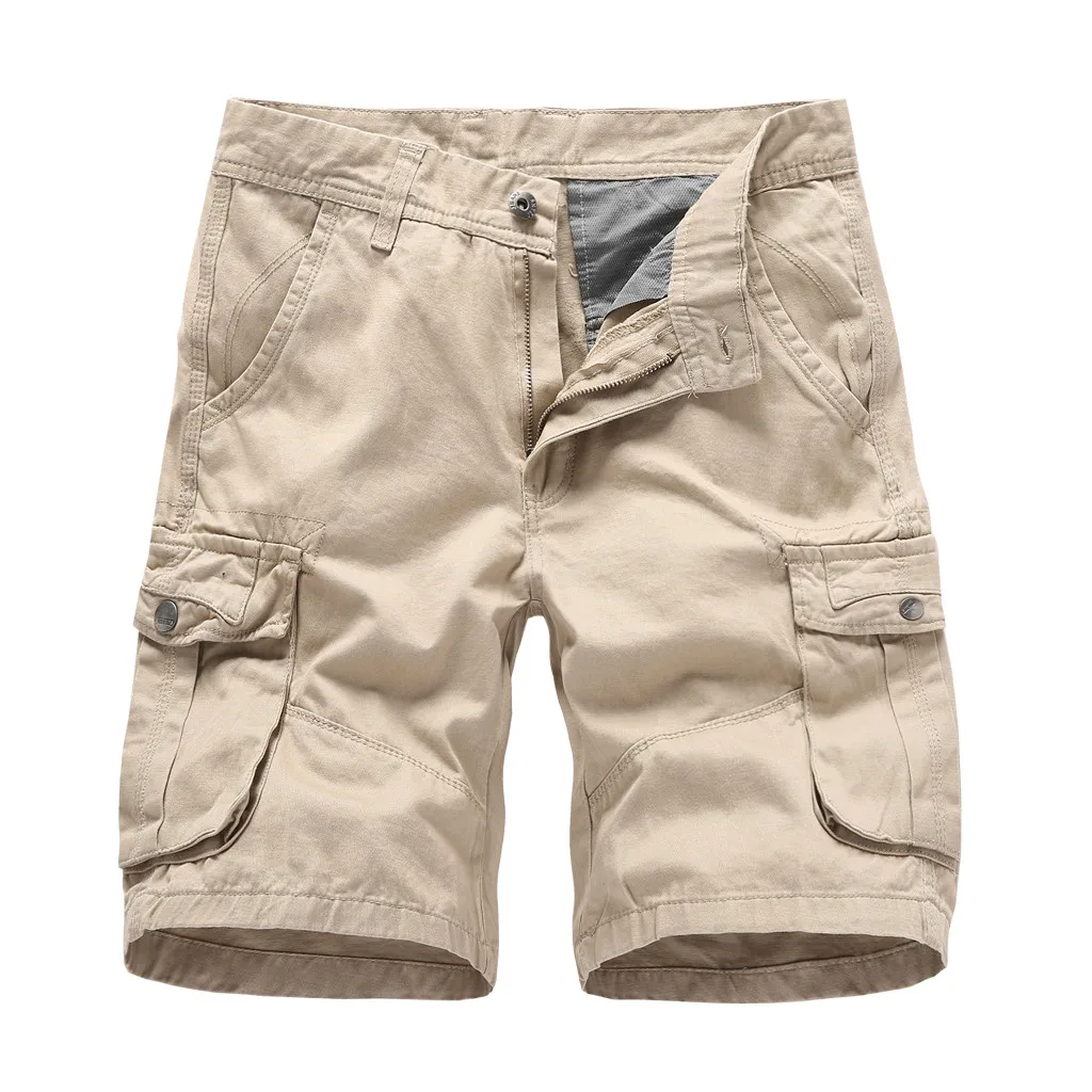 Мужские летние уличные Брендовые повседневные свободные хлопковые комбинезоны с несколькими карманами пляжные шорты размера плюс Mar13