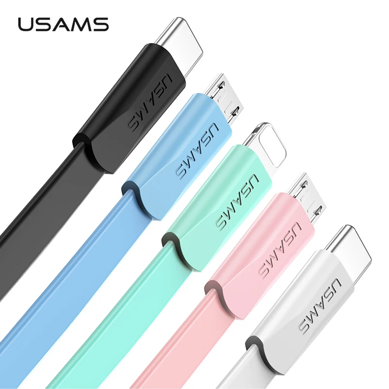 

USAMS USB Cable for iPhone Xs Max X 8 7 6 plus,Type C Fast Charging usb c cable,Micro usb Data Cable for Samsung Xiaomi LG Cord
