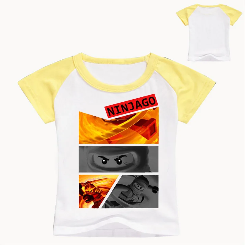 Лидер продаж года, футболки с короткими рукавами и круглым вырезом с рисунком из мультфильма ninjago Одежда для маленьких мальчиков летние футболки высокого качества H