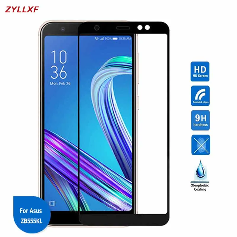 Для Asus Zenfone Max M1 ZB555KL полное покрытие закаленное стекло Премиум Защитная пленка 9H