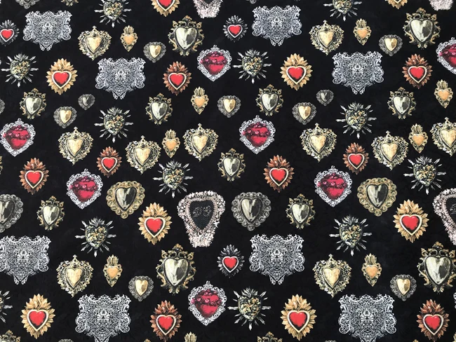 Священное Сердце черная рельефная жаккардовая ткань для женщин и девочек весна осень платья пальто куртки брюки Швейные DIY-AF575