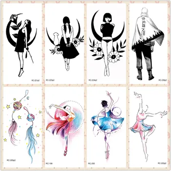 

Rocooart Beauty Girls Fake Tattoo Naruto Flash Taty For Women Body Art Waterproof Temporary Tattoo Stickers Black Tatuagem Tatoo