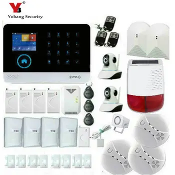 

YobangSecurity Solar Power Siren Glass Break Pet Immune Sensor IP Camera Touch Keypad Wifi GSM GPRS Home Security Burglar Alarm