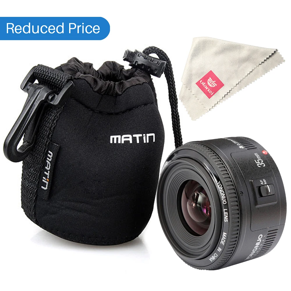 Beste Ulanzi Yongnuo 35mm Lens YN35mm F2 lens Voor Canon groothoek Groot Diafragma Vaste Autofocus Lens EF mount EOS Camera w Lens Tas