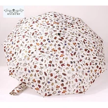 Милый медведь женский зонтик Романтический 3 складной Анти-УФ солнце/дождь Ветрозащитный Автоматический зонтик