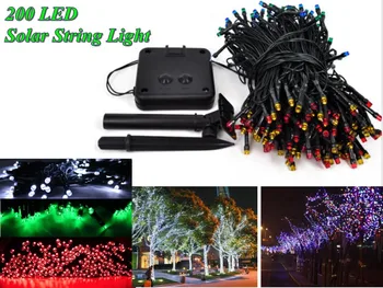 

Waterproof Solar 200 LED String Light 6 Colors Garden Christmas Party String Fairy Decoration Lights with Battery