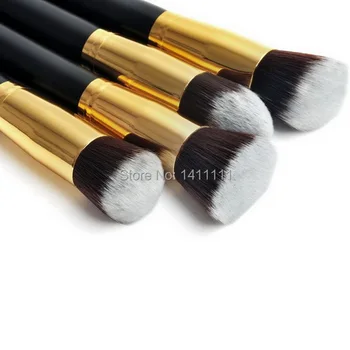 

Wholesale DHL Free Shipping 4pcs Gold Pro Foundation blush Liquid brush Kabuki Makeup Brushes Set Kit MB70