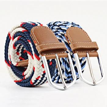 

Sale Mens Belt Knitted 2018 New Jeans Waistband Strap Men Canvas Belt Fashion Accessories