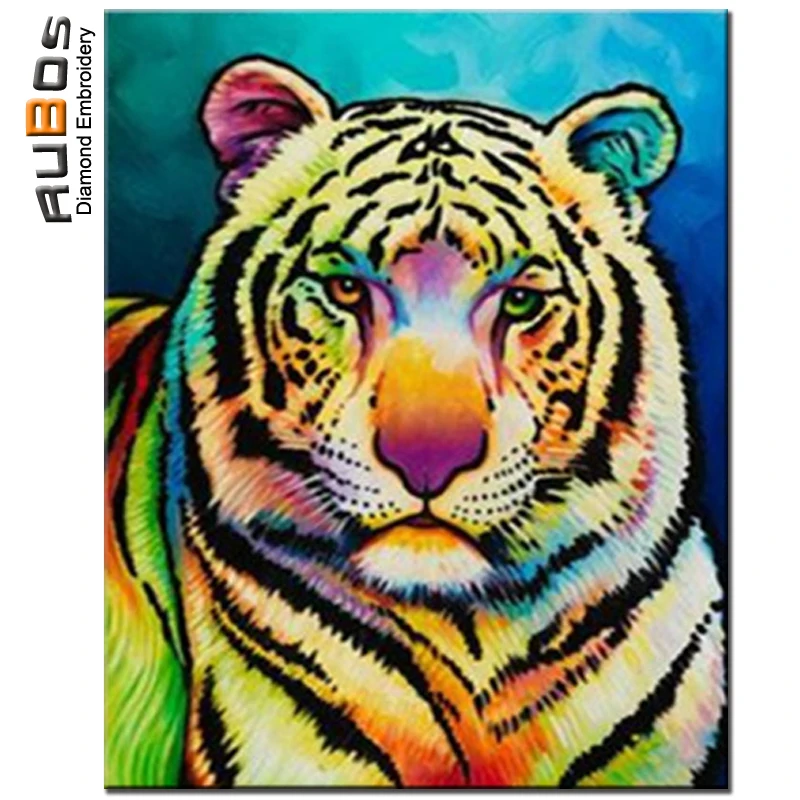 RUBOS Tiger head DIY 5D Diamond Embroidery Patterns Rhinestone Diamond Painting Cross Stitch Mosaic Mazayka 3D Cube wall sticker (1)