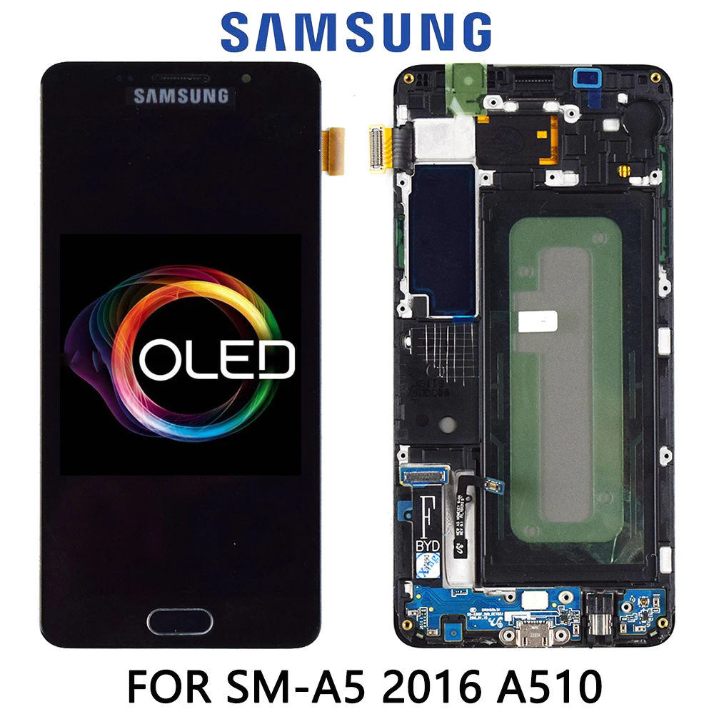 100% протестированный ЖК дисплей Super AMOLED для Samsung Galaxy A5 2016 A510F A510M A510FD A5100 A510Y с