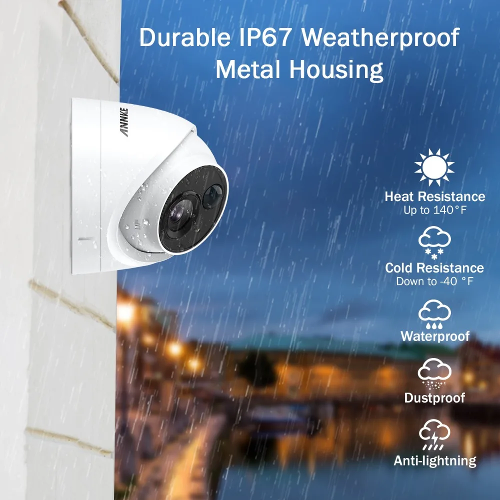 ANNKE 8CH 2MP CCTV камера система 3MP 5in1 H.265 + DVR с 4X HD 1080P водонепроницаемый купол для