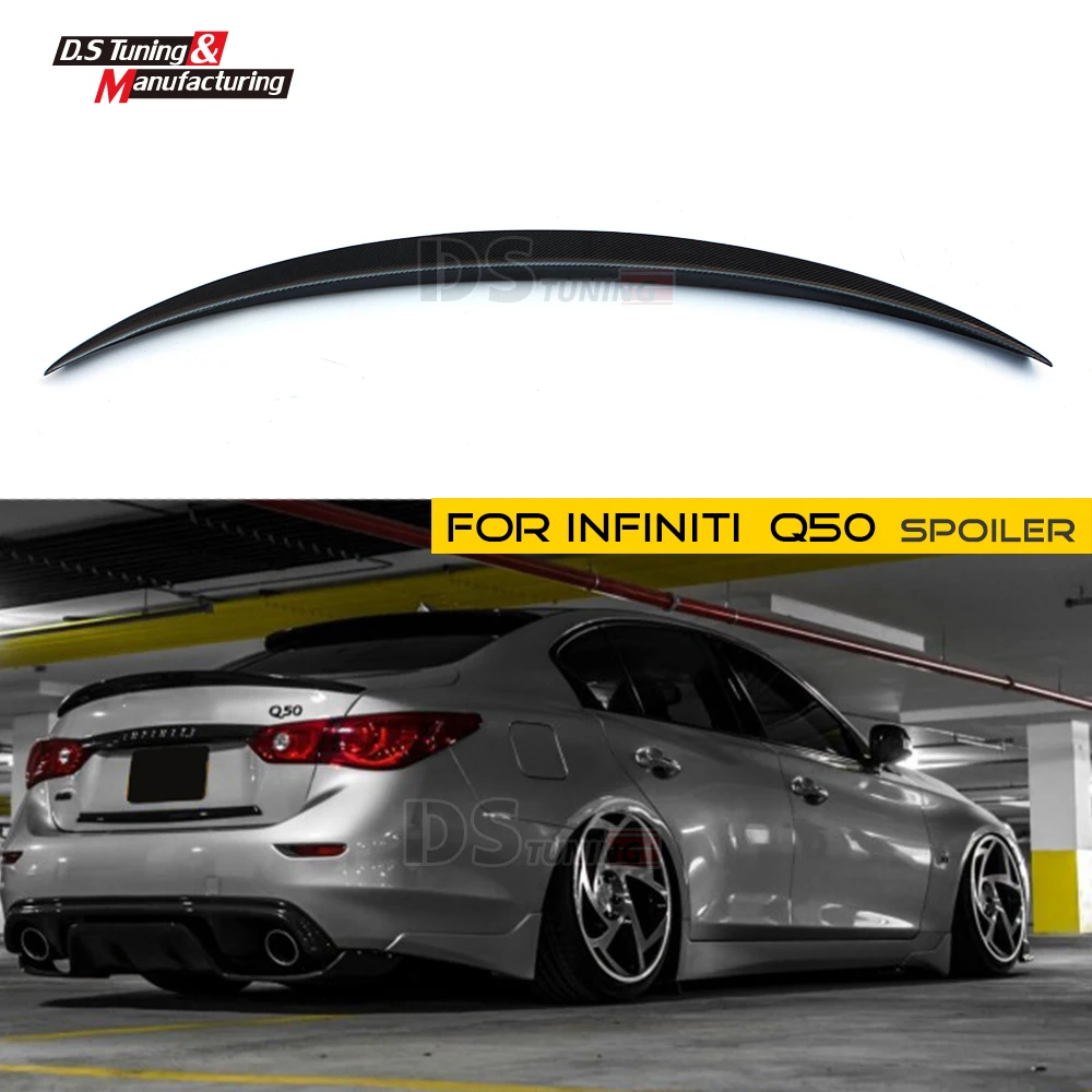 Rear Spoiler Wing Carbon Fiber Material For Infiniti Q50 4 door Sedan