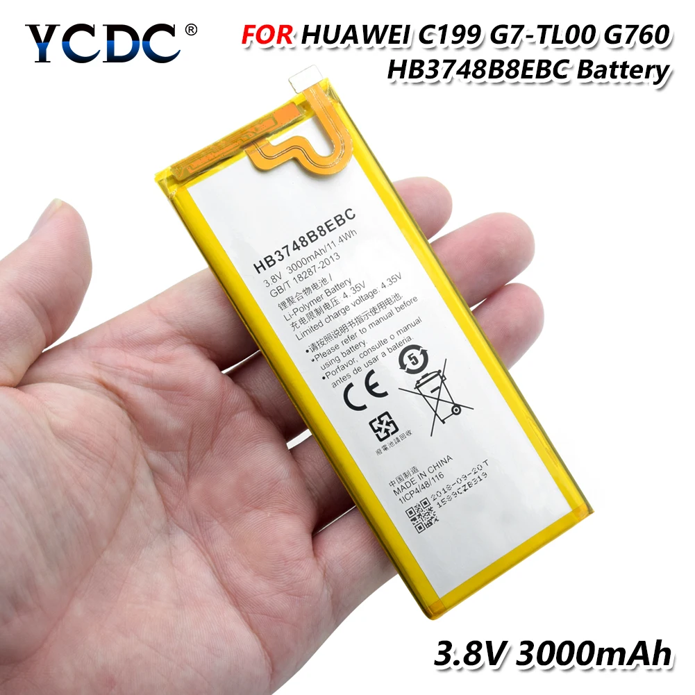 

high quality hb3748b8ebc battery rechargeable for huawei ascend g7 g7-l01 l03 g7-tl100 ul00 c199 c199s replacement