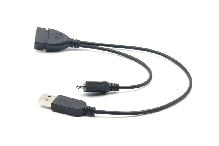 

1 in 2 OTG Micro USB Host Power Y Splitter USB Adapter to Mirco 5 Pin Male Female Cable Black for Xiaomi for Sony