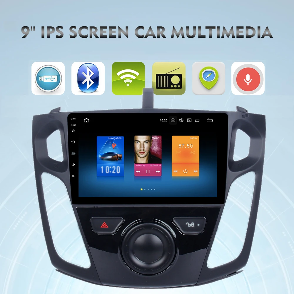 Excellent Autoradio GPS for Ford Focus 2012 2013 2014 2015 Android 8.0 Radio with IPS Screen RDS Navigation Multimedia WIFI BT 8-Core 32gb 1