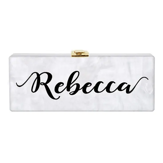 personalized acrylic clutch