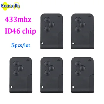 

5pcs/lot Smart card Remote key fob 3 button 434MHZ PCF7947 ID46 chip for Renault Megane Scenic 2003-2008