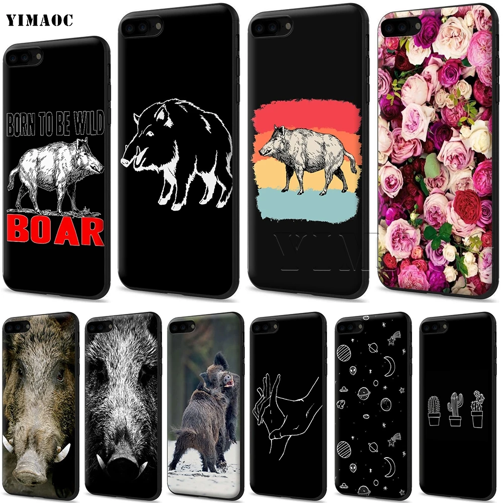 

YIMAOC Wild Boar Swine Pig Sus Scrofa Silicone Soft Case for iPhone 11 Pro XS Max XR X 8 7 6 6S Plus 5 5S SE