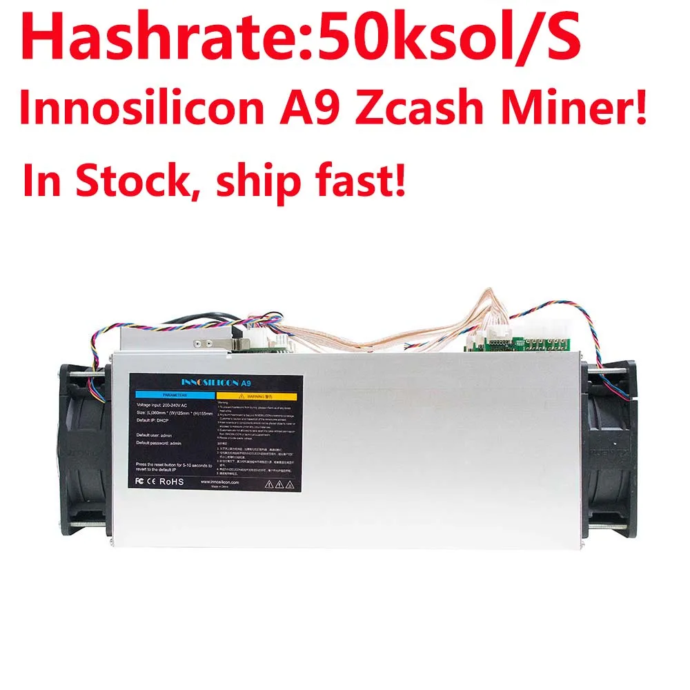

In Stock, Ship Fast! Newest Innosilicon A9 50ksol/s 620W Equihash Miner Zcash ZEC Better Than Antminer Z9 without PSU