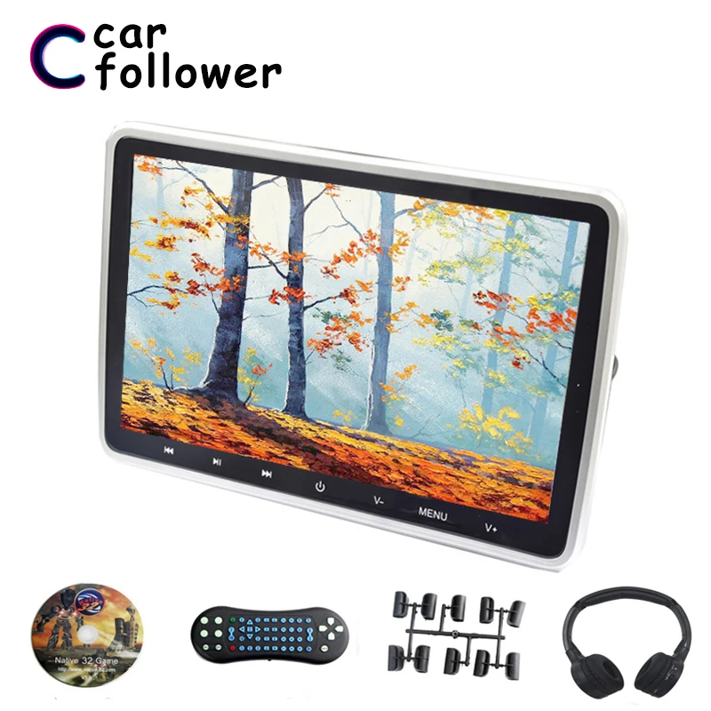 

10.1 Inch Car Headrest Monitor DVD Player 1024*600 USB/SD/HDMI/IR/FM TFT LCD Touch Button 32 Bit Game Remote Control
