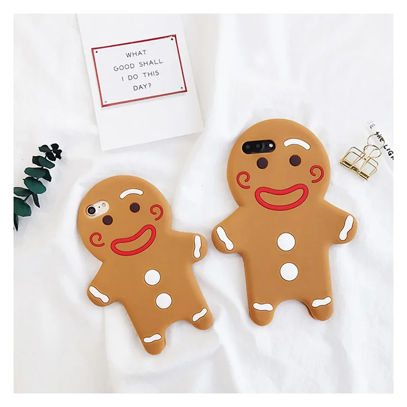 

3D Gingerbread Man Soft Silicone Case Back Cover Skin For iPhone 6 / 6s / 6 Plus / 6S Plus 7 / 7Plus