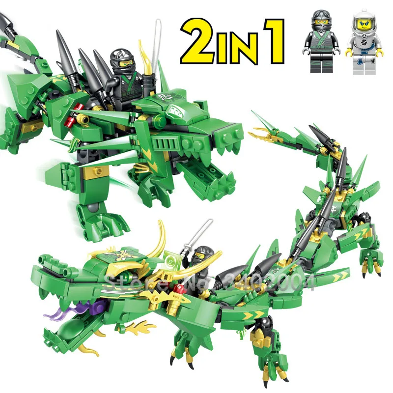 417 шт Lloyd Green Dragon Ninja строительные блоки Ball фигурки LegoINGs кирпичи развивающие