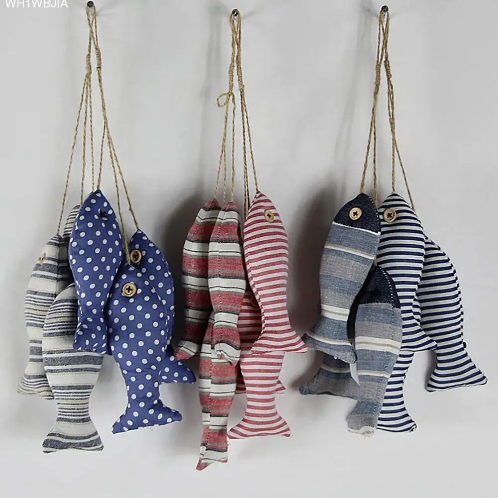 

Mediterranean Style Handmade Cloth Fish String Home Decorative Pendant Wall Decoration Ornaments Photo Shooting Props