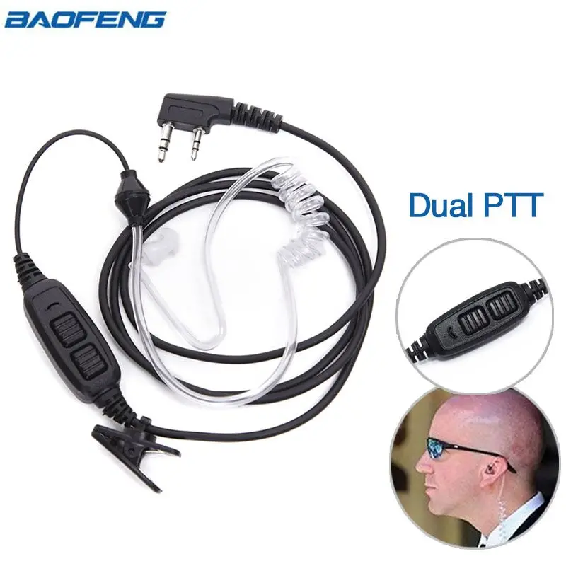 Baofeng воздушно Акустическая трубка двойная PTT гарнитура для Pofung UV82 Plus Портативная