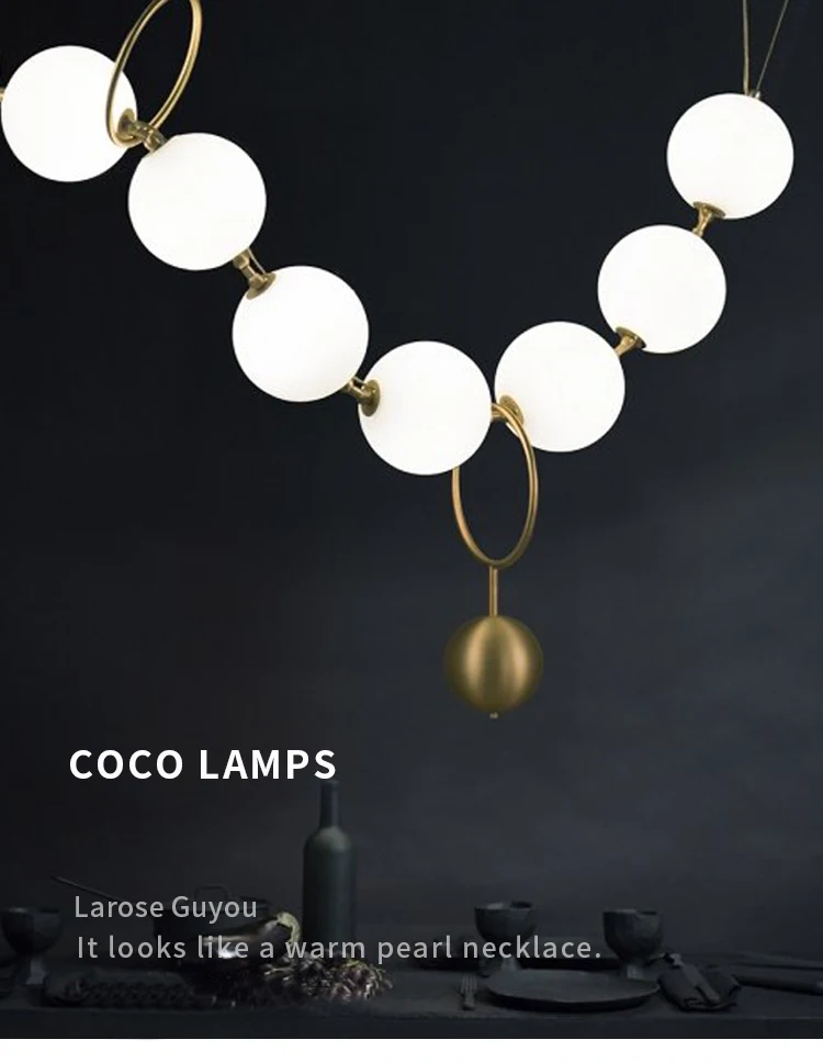 Bolas de Vidro Branco Lustre Design Italiano Lâmpada Quarto Cozinha Sala Jantar Longo 2 Bolas de vidro branco lustre design italiano