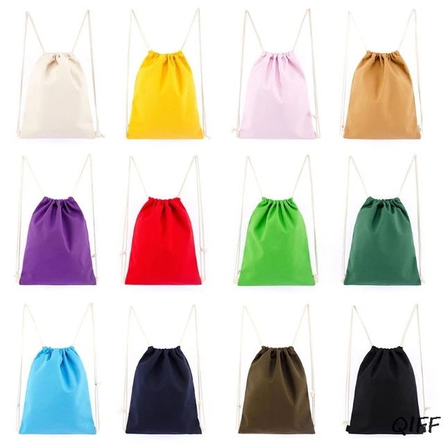 US $2.21 Canvas Drawstring Backpack String Gym Sack Bag Sports Cinch Sack for Men Women Kid School Travel