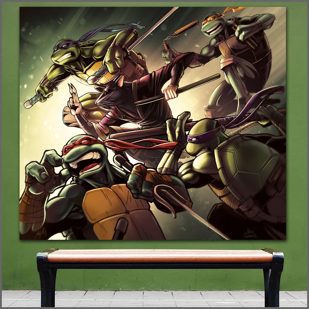 Large Size Printing The Brave Teenage Mutant Ninja Wall Art Canvas