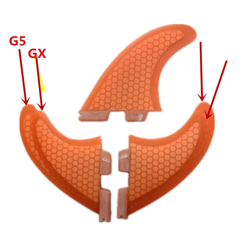 Srfda серфинга плавники 5 шт./компл. 3G5 + 2GX стекловолокна соты SUP плавник для серфинга для FCSII Orange box наивысшего качества