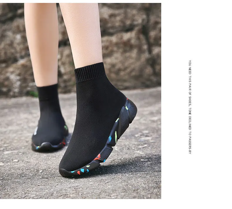 MWY/эластичные Повседневные носки; версия толстых кроссовок; Уличная обувь; женская обувь на плоской подошве; женские лоферы; Chaussure Femme