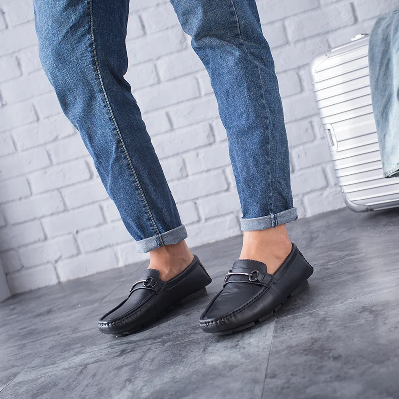 Casual Conduite Luxe De Chaussures orange Black blue Cuir Mocassins Respirant Formelles Italien Véritable Marque Designer Hommes En Jkpudun wqIFRF