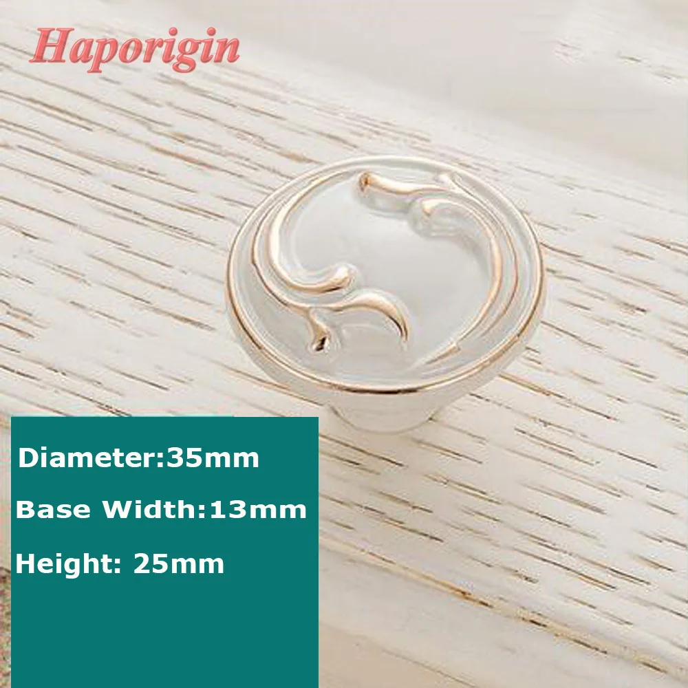 Ivory Cabinet Drawer Knobs Diameter 35mm 
