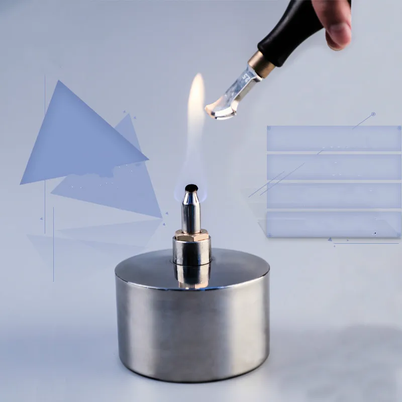 WUTA 200ml Stainless Steel+Brass Alcohol Burner Biology Chemistry Dental Lab Lamp with Wick Leather Craft Work Heating Tool Safe