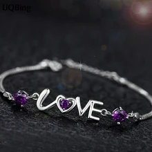 925 чистый Браслеты стерлингового серебра в виде кристаллов браслет, украшение, подарок Srebrna bransoletka напульсник-плата