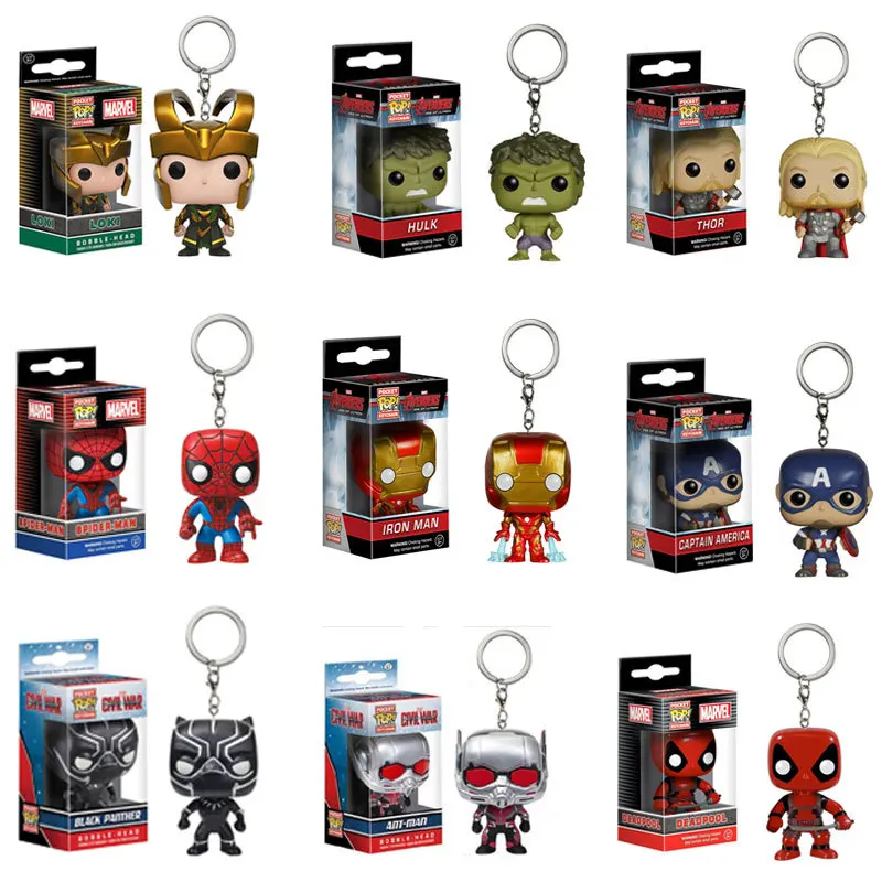 Забавный брелок FUNKO POP из фильма Мстители: Infinity War Железный человек HULK THOR Pocket экшн