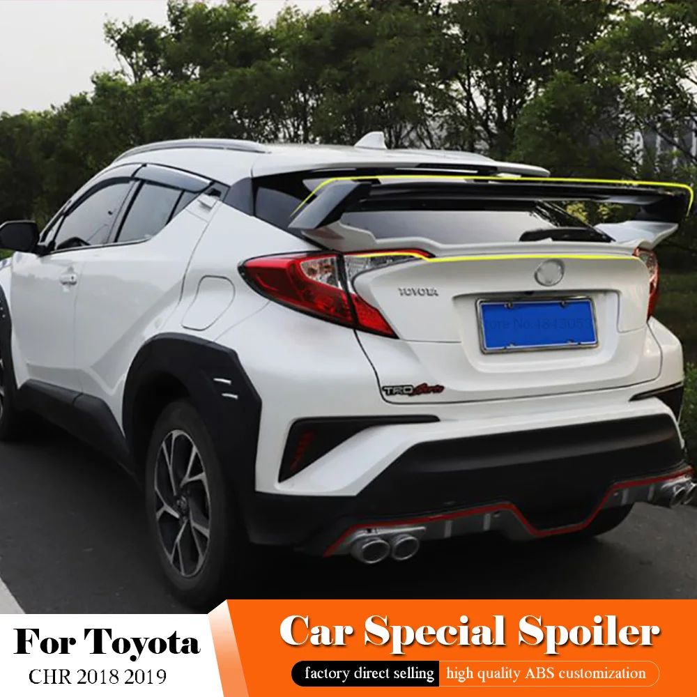 Подходит для Toyota CHR C HR 2018 2019 черный спойлер Высокое качество ABS пластик