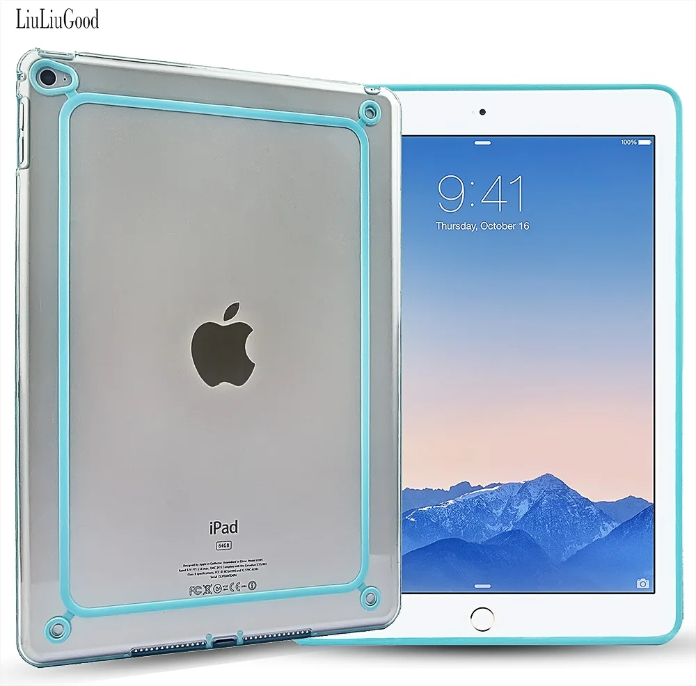 Case For Apple ipad Air 2 frame rim Bumper Case Transparent Back Cover