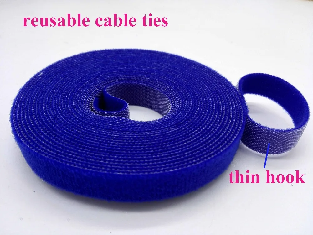 Синий 15 мм * 25 м DIY нейлон многоразовые Кабельные стяжки впритык кабель управления ремень Wrap крепежа нейлон липучка галстуки