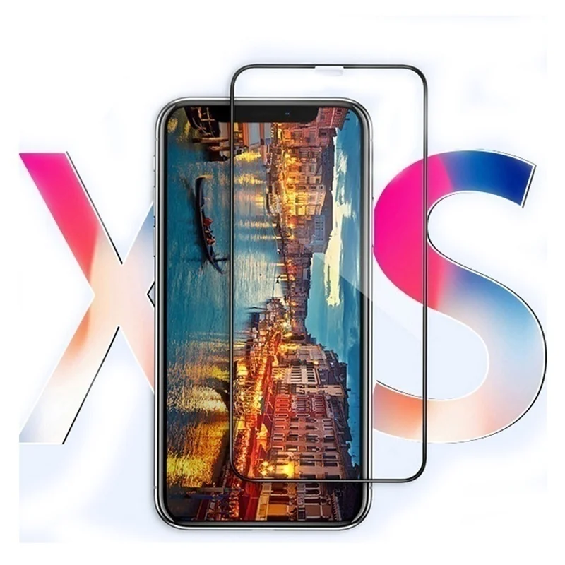 Ударопрочное закаленное стекло 9H для iPhone X XS 5 8 дюйма XR Max 6 цветная пленка