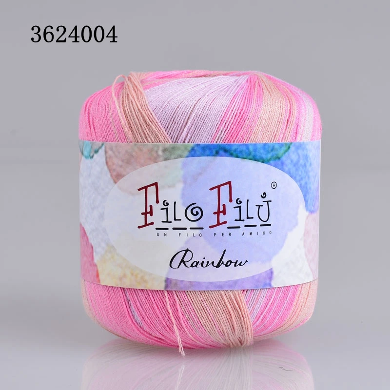 Filo filu модный бренд хлопчатобумажной пряжи с длинным Space Dye для вязания 6 шаров 300