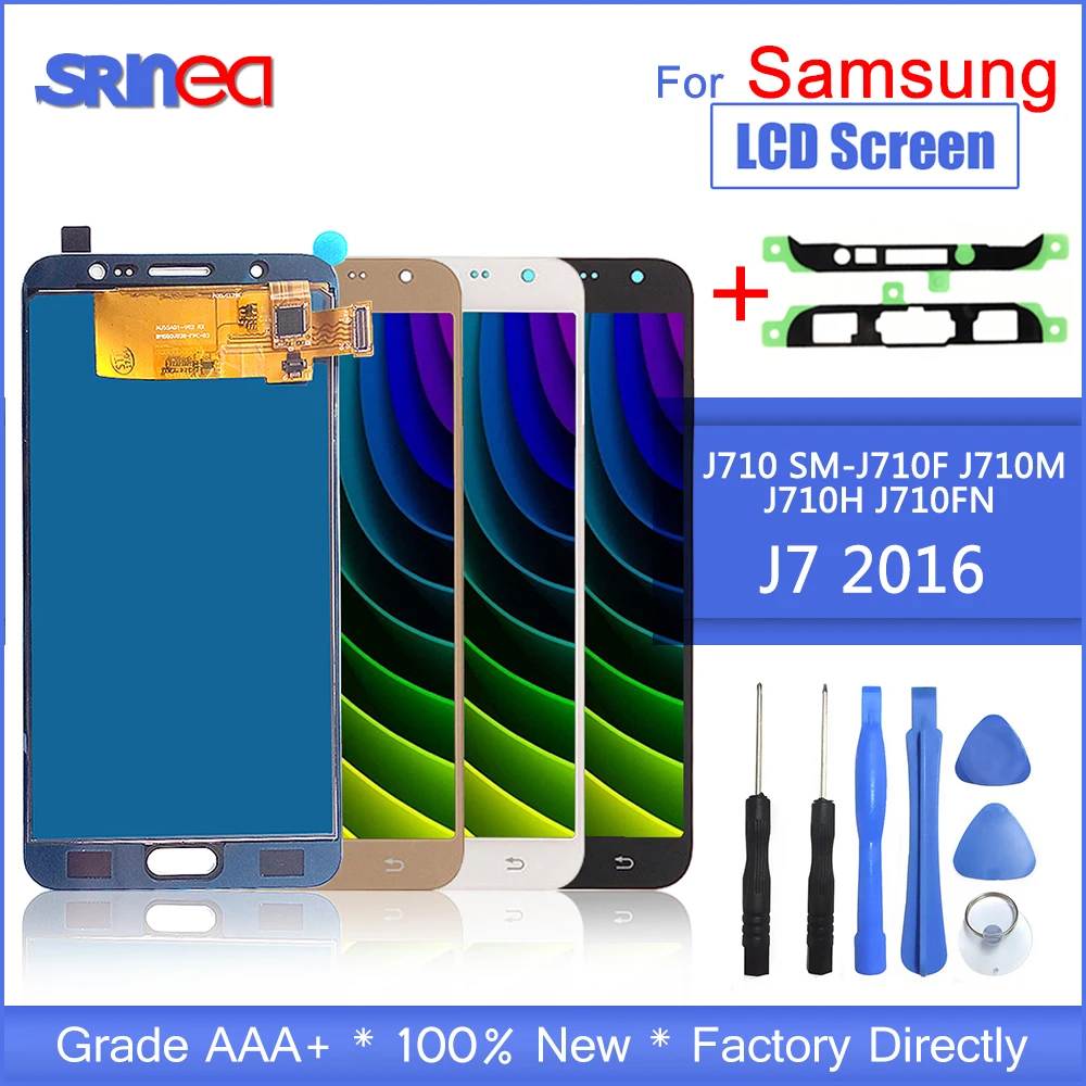 

For Samsung Galaxy J7 2016 Display J710 LCD Display And Touch Screen Digitizer Assembly SM-J710f Adjustable With Adhesive Tools
