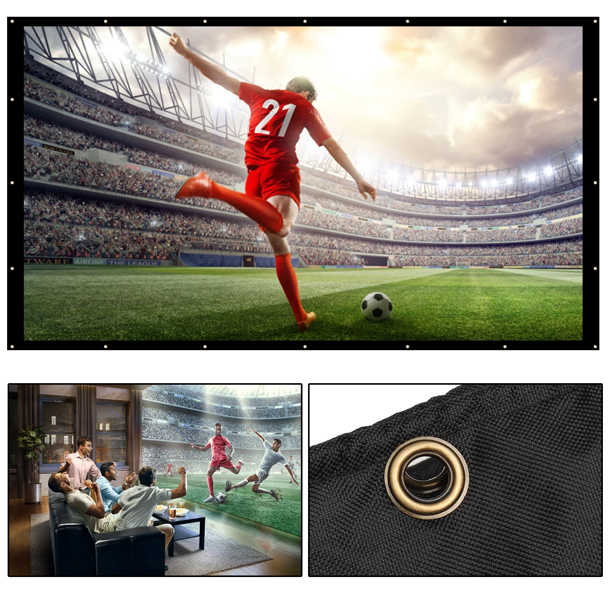 

4:3 180 inch Portable White Projection Screen for Projector Home Theater Outdoor Travel Cinema Projector Screen Foldable Meeting