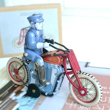 Ретро заводные оловянные игрушки Редкие заводные мотоцикл почтальон езда мотоцикл коллекция