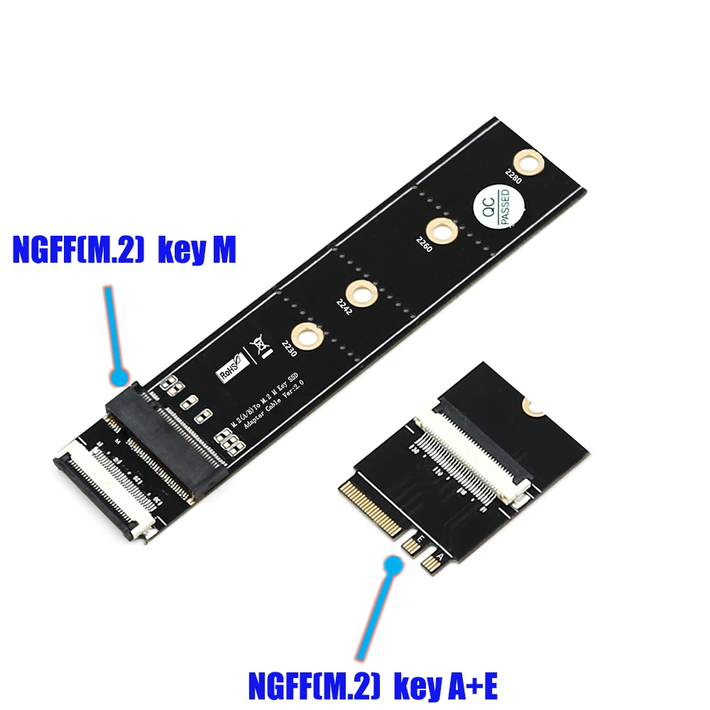 M.2 NGFF ключ м до ключ A+ E кабель-удлинитель адаптер карты с высоким Скорость FPC кабель для 2230/2242/2260/2280 Замена SSD ноутбука адаптер