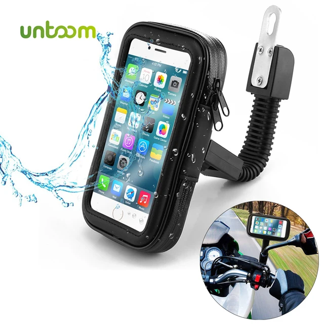 US $5.54 Untoom Waterproof Motorcycle Motorbike Phone Holder Cell Phone Mount Bracket for Scooter Rearview M